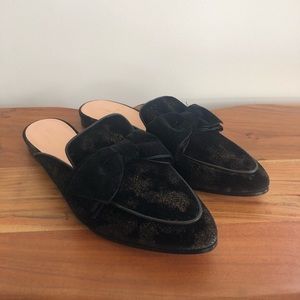 Kate Spade Metallic Mule Loafer Black Gold